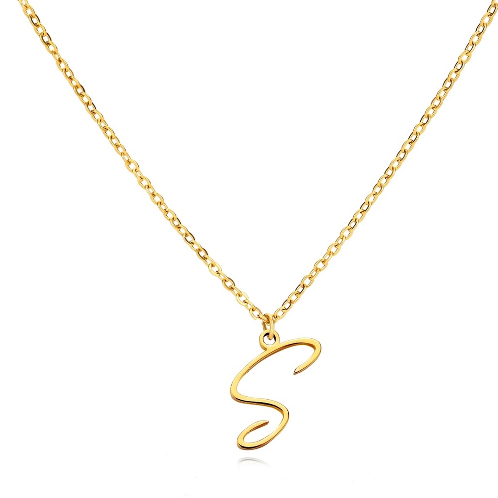 Letter S Cursive Initial Necklace